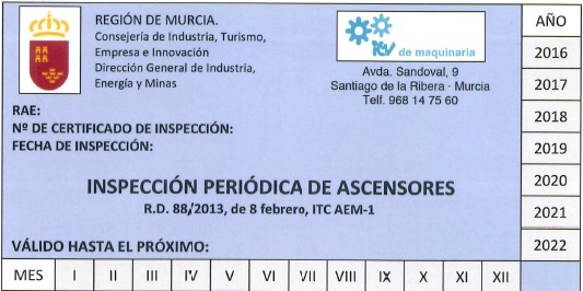 O C A Inspeccion Periodica Ascensores Itv De Maquinaria